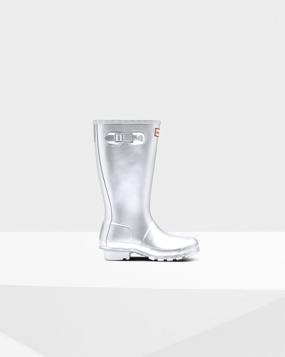 Hunter Original Big Metallic Rain Boots - Sale Online Kids Silver - ZQRYKB342